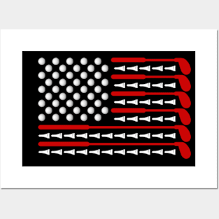 Golf USA Flag Father Day Posters and Art